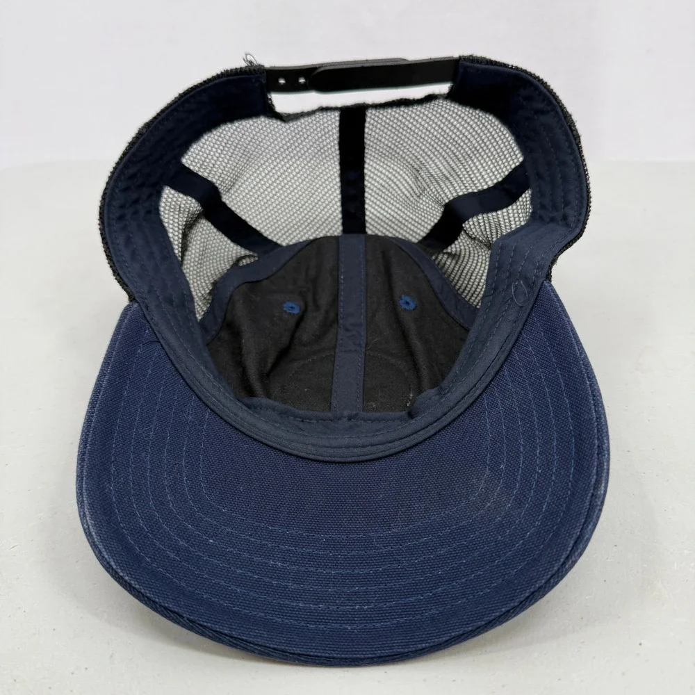 The North Face Trucker Hat Men One Size Navy Blue Mesh Snapback Expedition Patch